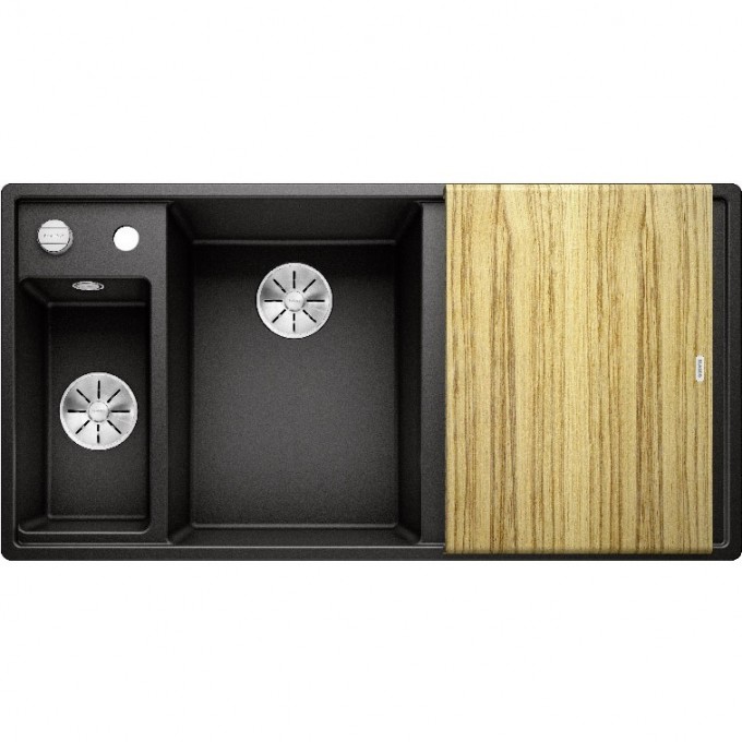 Кухонная мойка BLANCO AXIA III 6 S доска ясень чаша слева черный  525849