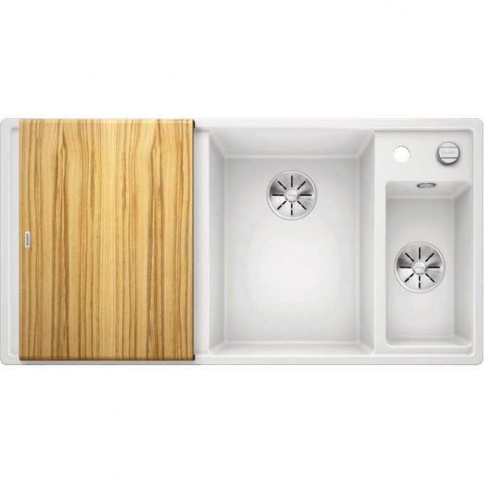 Кухонная мойка BLANCO AXIA III 6 S доска ясень чаша справа, белый  523466