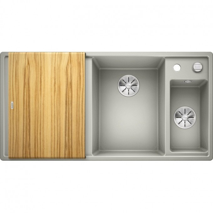 Кухонная мойка BLANCO AXIA III 6 S доска ясень чаша справа, жемчужный  523465