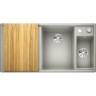 Кухонная мойка BLANCO AXIA III 6 S доска ясень чаша справа, жемчужный  523465