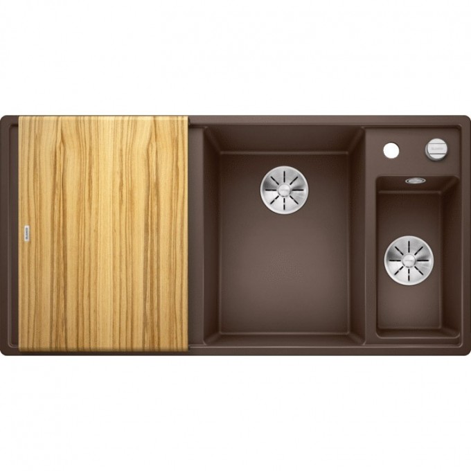Кухонная мойка BLANCO AXIA III 6 S доска ясень чаша справа, кофе  523471