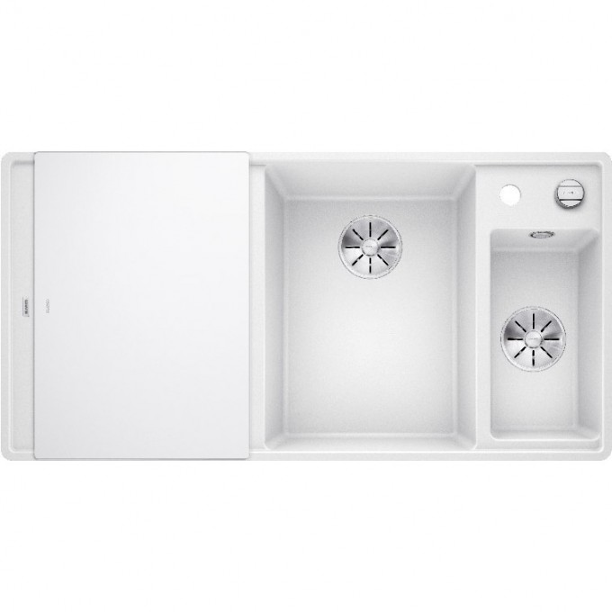 Кухонная мойка BLANCO AXIA III 6 S-F доска стекло чаша справа, белый  523492