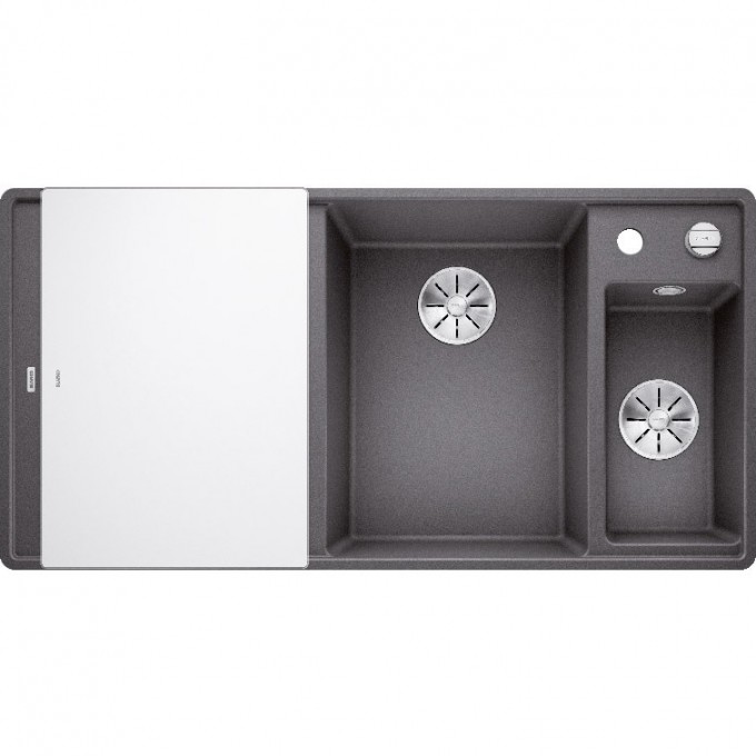 Кухонная мойка BLANCO AXIA III 6 S-F доска стекло чаша справа, темная скала  523490