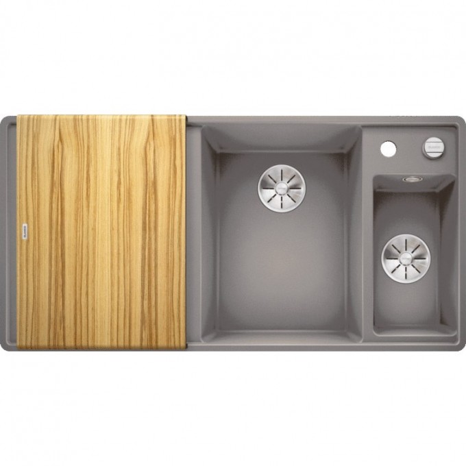 Кухонная мойка BLANCO AXIA III 6 S-F доска ясень чаша справа, алюметаллик  523485