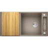Кухонная мойка BLANCO AXIA III XL 6 S с доской из ясеня серый беж  523507
