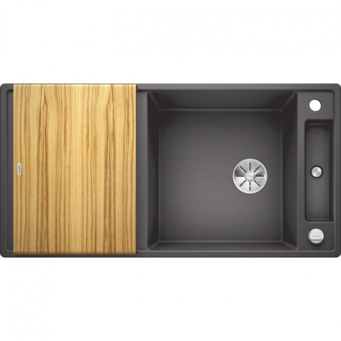 Кухонная мойка BLANCO AXIA III XL 6 S с доской из ясеня темная скала  523501