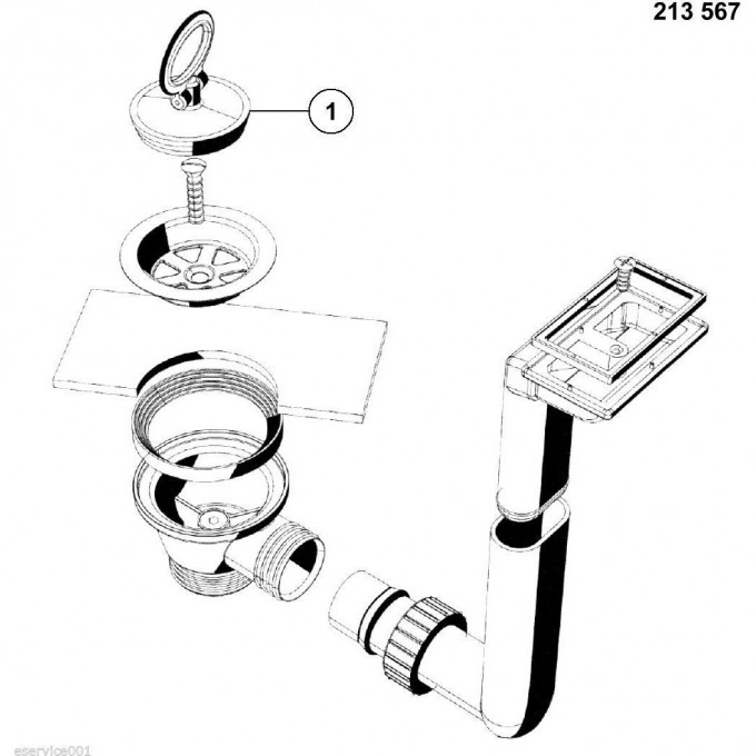 Отводная арматура BLANCO 1,5" FLEX, FLEX mini 213567