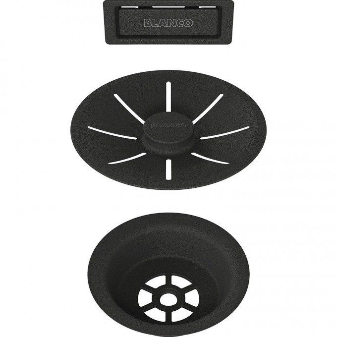 Отводная арматура BLANCO InFino® с переливом черный матовый одна чаша  123129